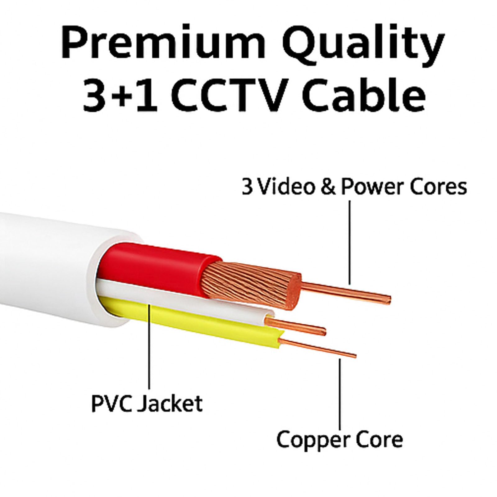 USEWELL 3+1 CCTV Cable - 45 Meter -3