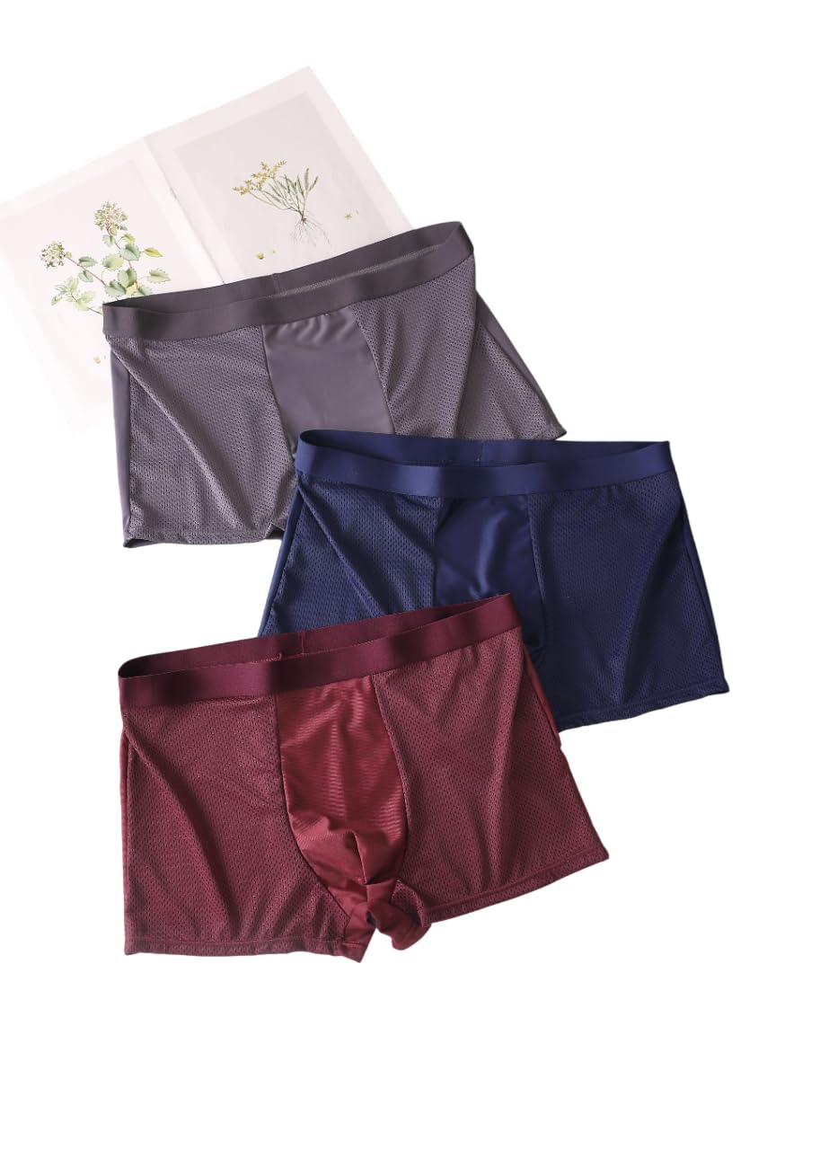 Men's Breathable Mesh Boxer Briefs, Soft Stretch Quick-Dry Underwear with Supportive Pouch-picture-34