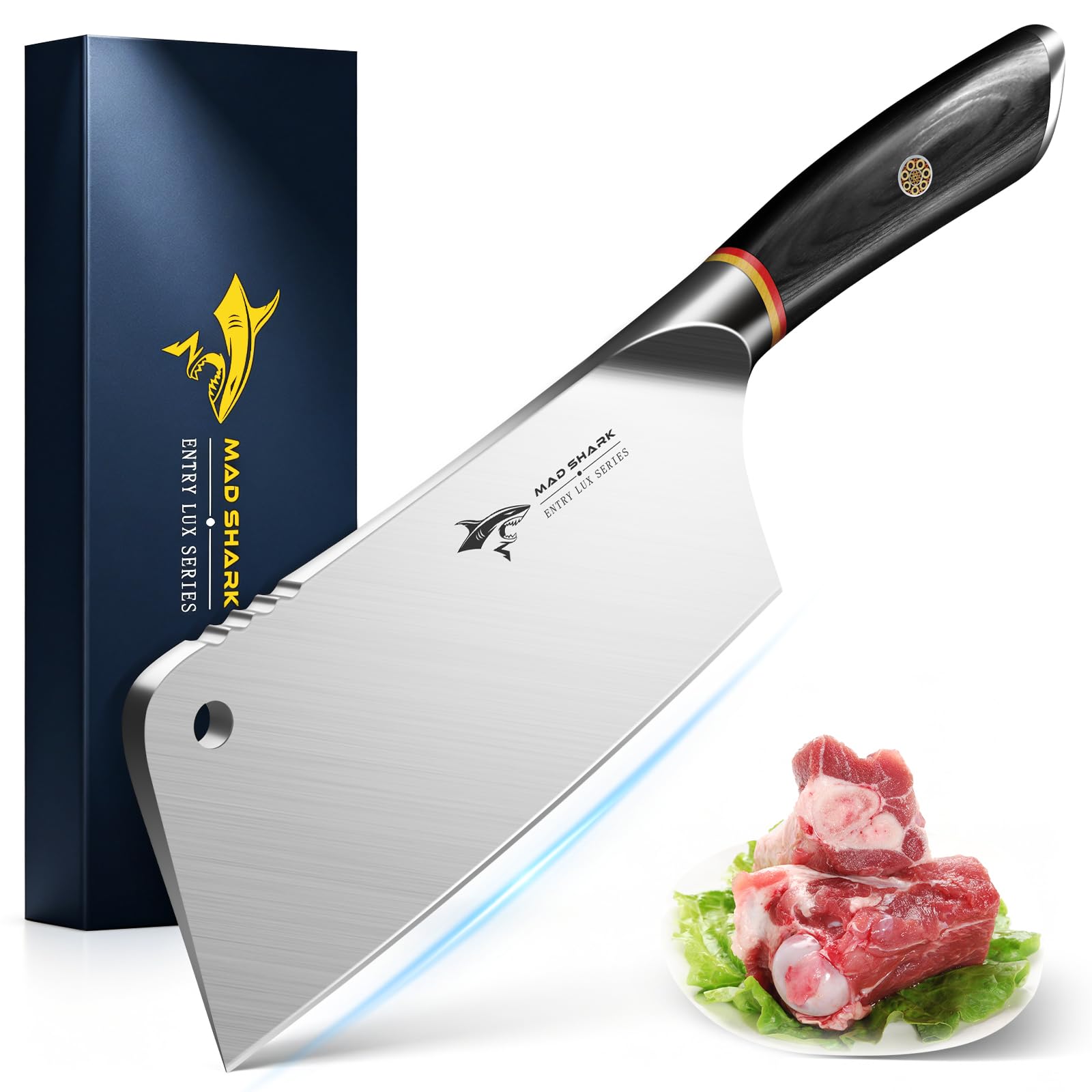 MAD SHARK 7.5 Inch Meat Cleaver with German Military Grade Composite Steel