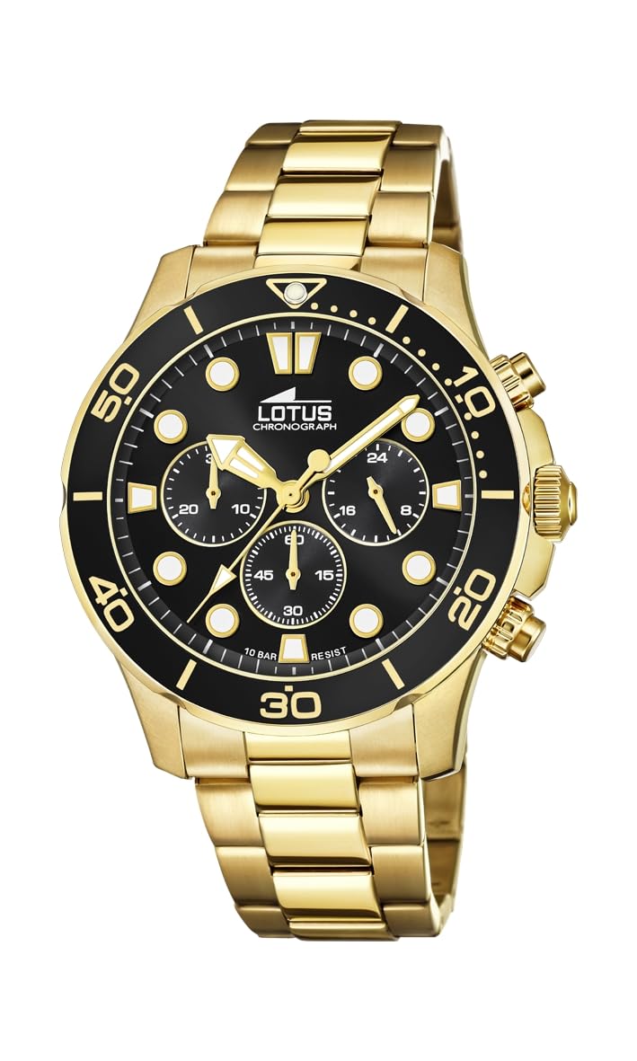 LOTUSReloj Hombre 18758/3 Excellent Caja de Acero Inoxidable 316l Dorado Correa de Acero Inoxidable 316l Dorado