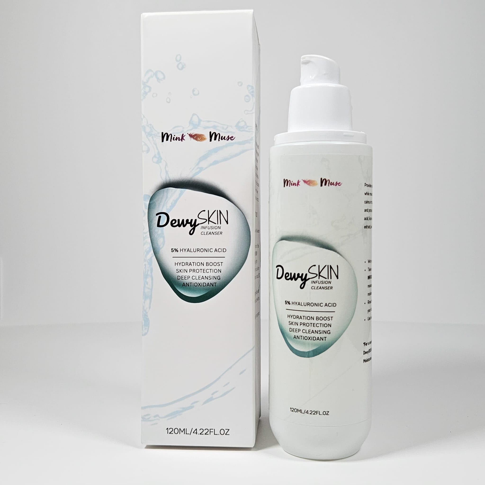 DewySKIN Infusion face Cleanser Hydrating Facial Cleanser with 5% Hyaluronic Acid, Gentle Makeup Remover - Image 3