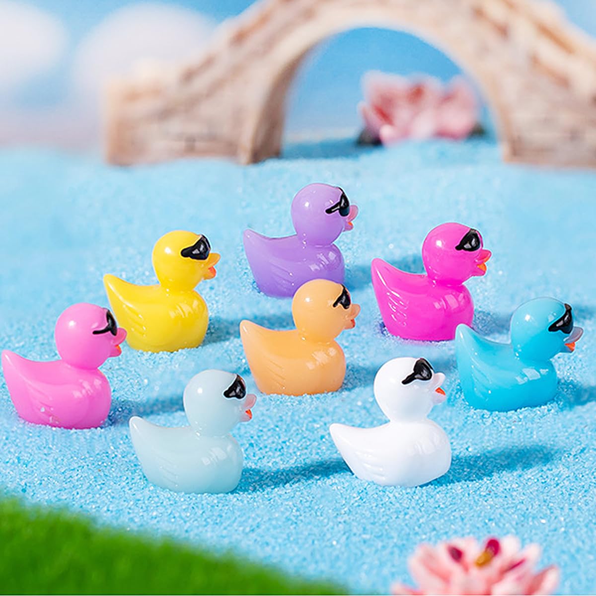 120 Mini Patos De Resina Morados – Adorables Figuras Para Micropaisajes, Jarrones Y Casas De Muñecas