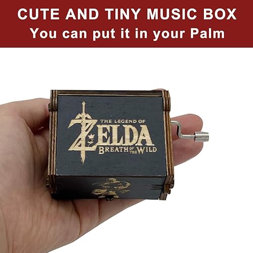 Miniatura 6 de Zelda - Caja de música de madera manivela de madera caja musical con temática de leyenda de Zelda regalo antiguo para bodas San Valentín Navidad