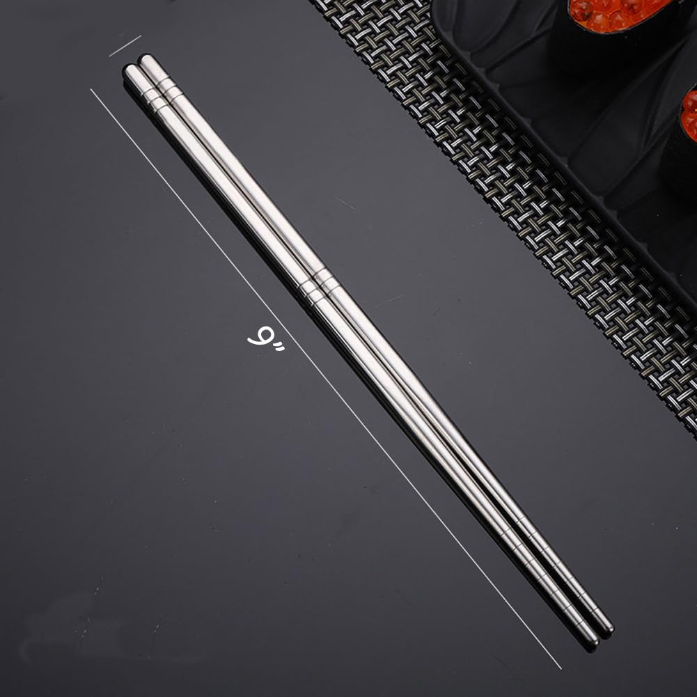 Spoon and Chopsticks Set, 4 Pair Metal Chopsticks Spoon Set, 4 Set Reusable Korean Spoons Set for Home, Kitchen or Restaurant — Amazon image 2