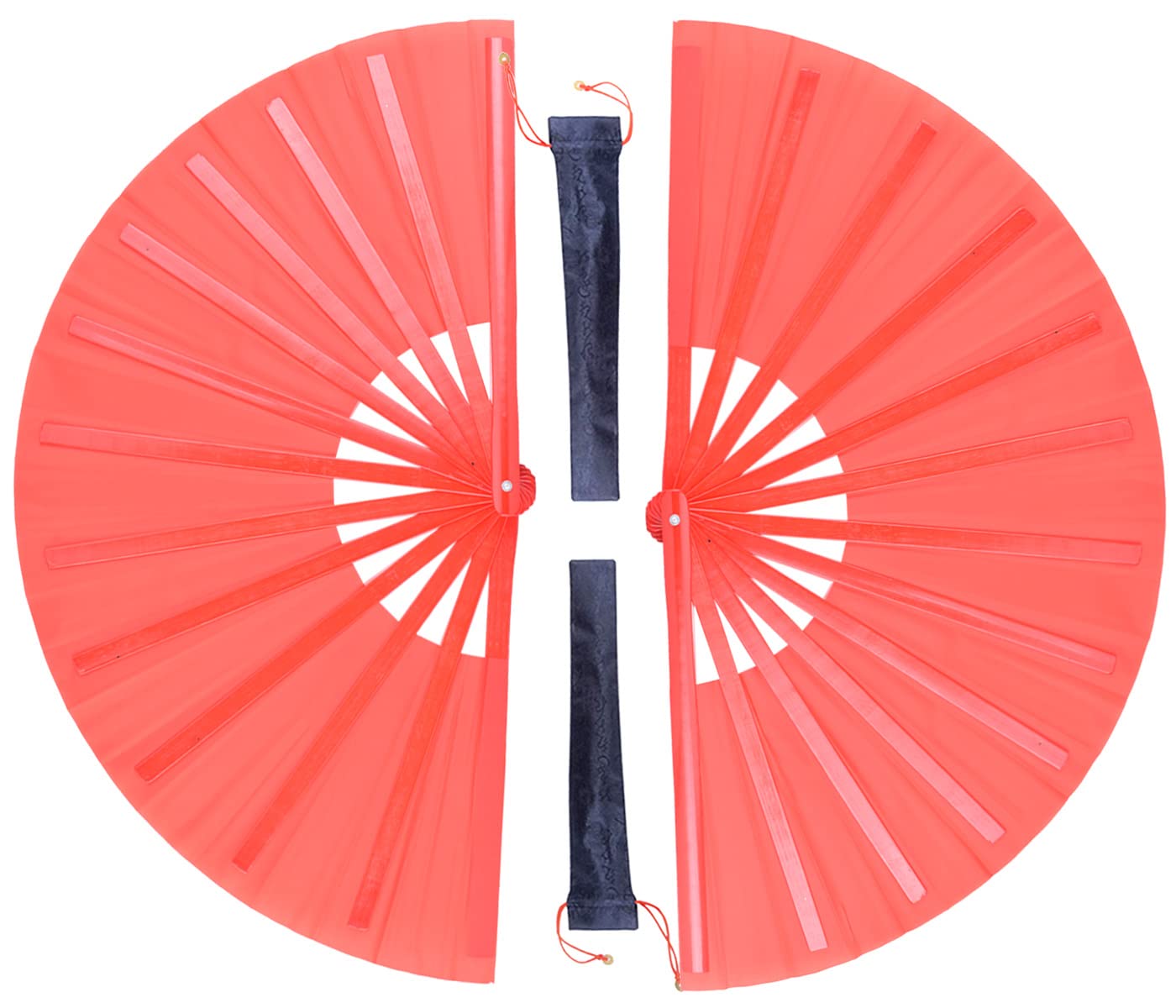 HONSHENFolding Hand Fan with Bamboo for Women Men (red Bamboo fan)