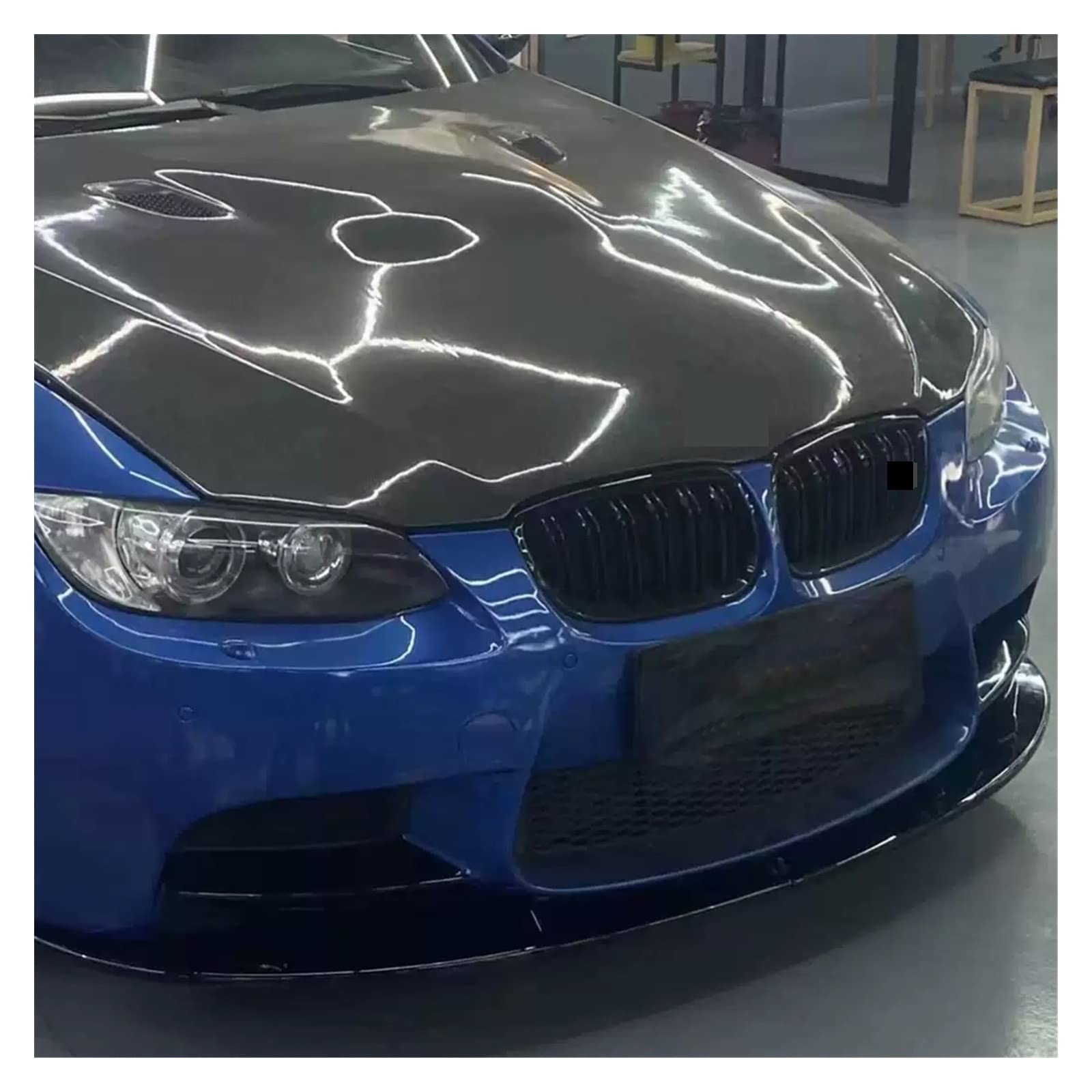 KIMISS Splitter Angolari Paraurti Anteriore Per BMW E90 M Sport LCI Berlina 2009-2012, Stile Fibra Carbonio - 2