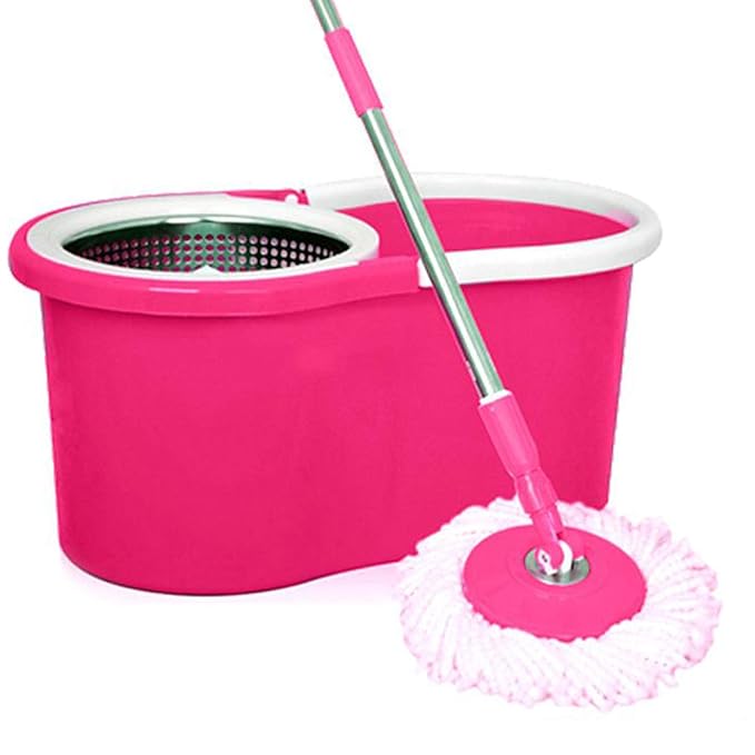 Kuber Industries 360 Degree Spin Mop with Basket and Steel Spinner (CTKTC1810)