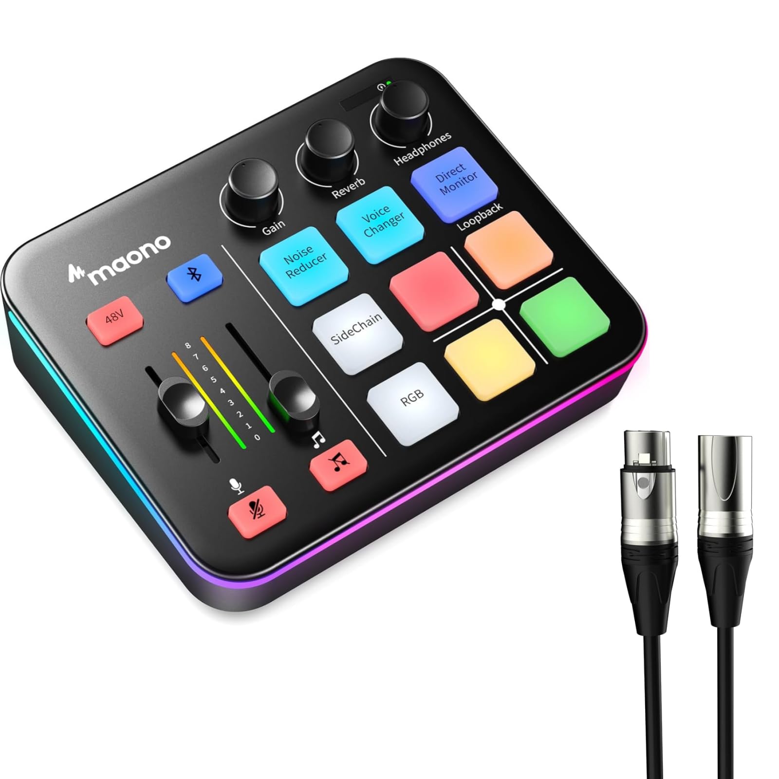 【白】maono caster G1 NEO オーディオミキサー ボイチェン対応 Amazon.com: MAONO G1 NEO Gaming Audio Mixer, Audio Interface