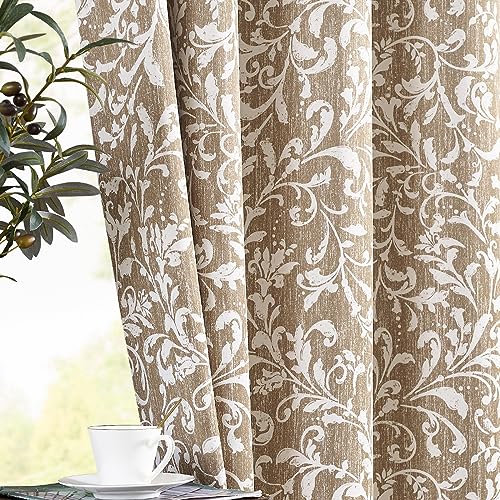 Vangao Taupe 100% Blackout Curtains 63 Inch Length for Bedroom