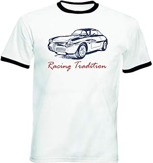 Teesandengines Men's Alfa Romeo Giulietta 1960 Racing Tradition Black Ringer T-Shirt