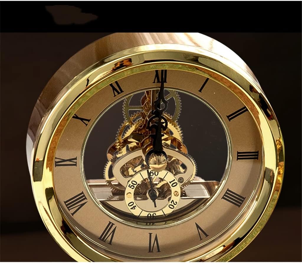 European Style Living Room Large Clock Clock Bedroom Desktop Desk Clock Orments Metal Seat Clock Decoration (Color : B) (A)