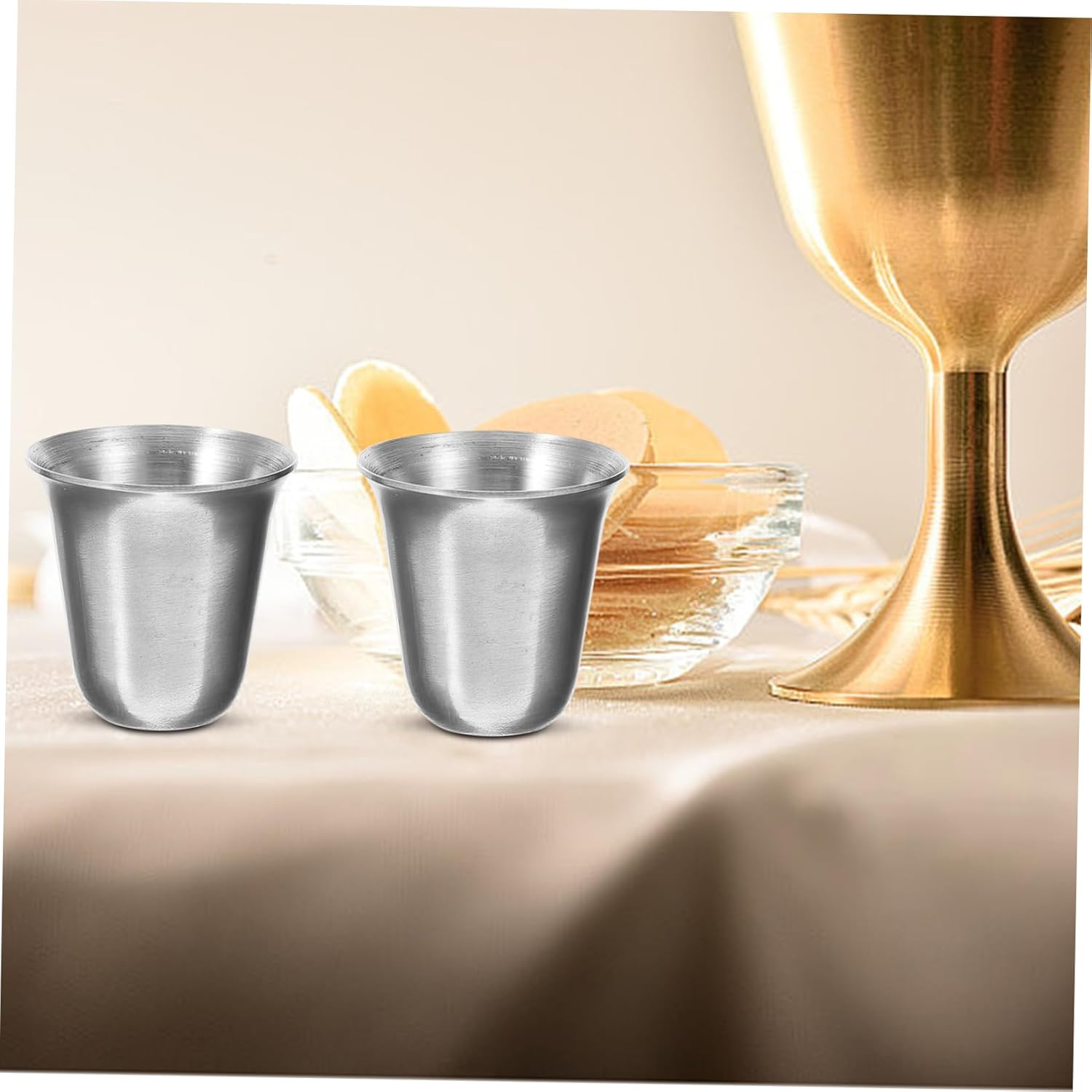 SECFOU 40 pcs Stackable Stainless Steel Communion Cups for Church Portable Religious Mugs Multi Function Communion Vessels for Gatherings and Events