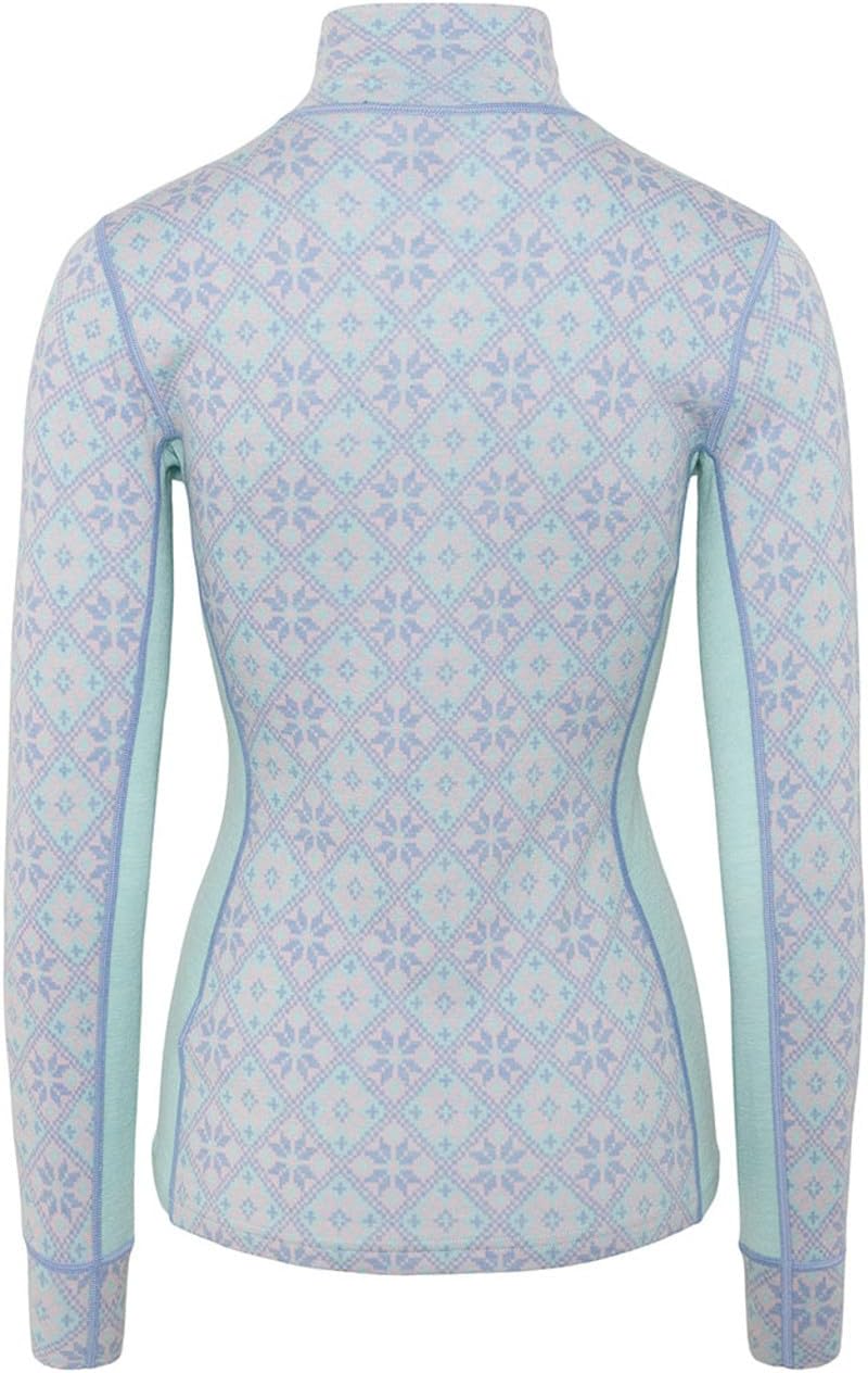 Kari Traa Rose Half Zip Women's Base Layer Top - 100% Merino Wool Fitted Long Sleeve Knit Thermal Shirt