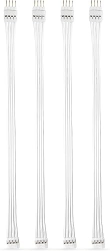 Light Solutions - Cable de extensión de 0.5 pies para tira de luz degradado Philips Hue (4 piezas) - Blanco