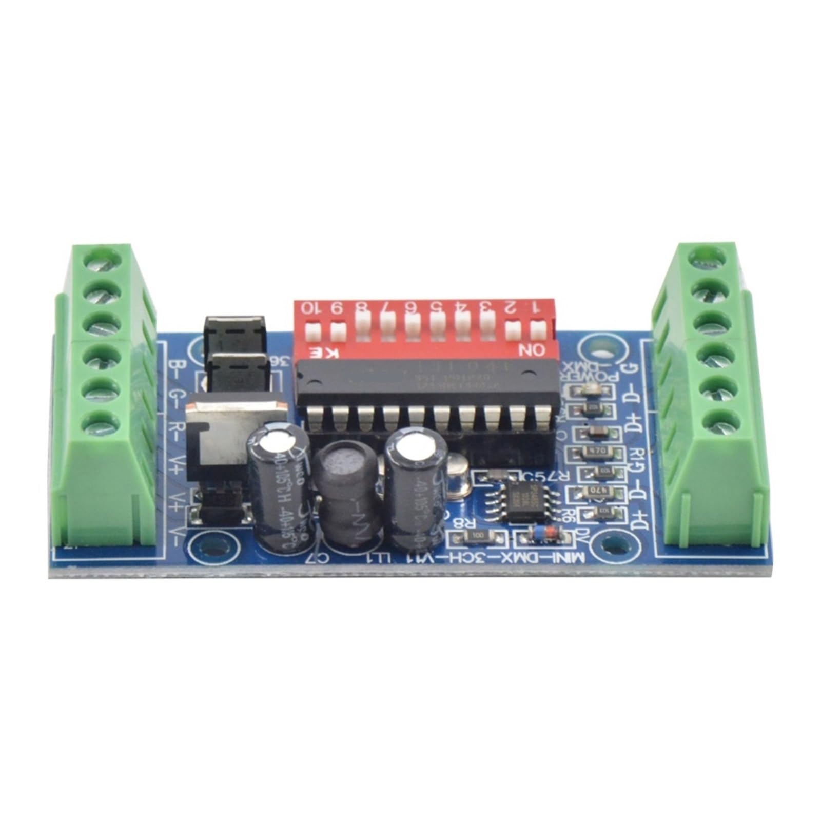 ZXAOMMBEA RGB LED dmx512 decoder 3CH Easy Controller MINI-DMX-3CH-V1 Ultra-Small DC5V-24V Suitable for Light Strip