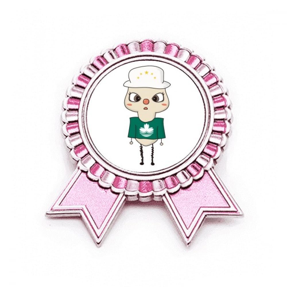 Broche Macao China badge métallique robuste taille M avec épingle de fixation stable - 4