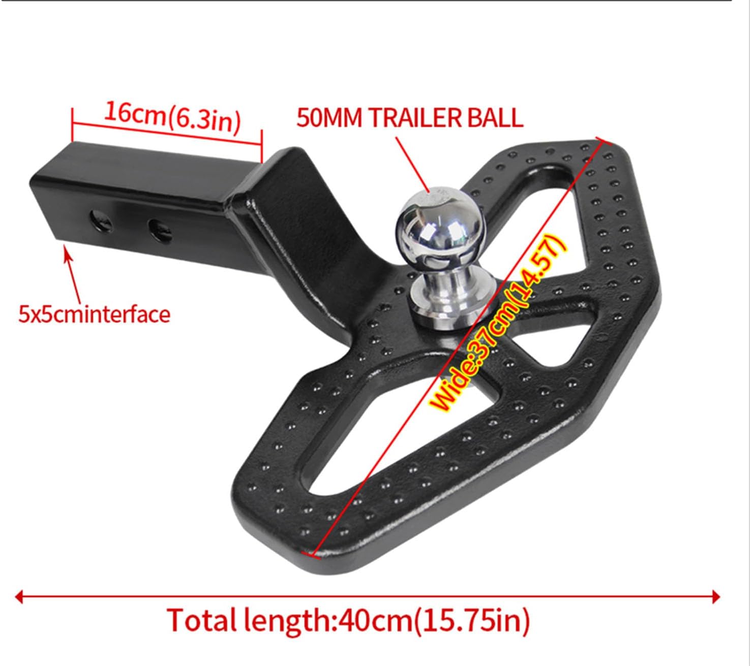 2" Heavy Duty Trailer Hitch Step with Removable Ball - 6000lbs Capacity, Bumper Guard Steel Construction, U-Shaped Stabilizer & Lock - Fits Trucks, SUVs, Pickups