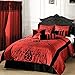 Leta Collection 7-Piece Down Alternative Comforter Set with Floral Design, King, Purple