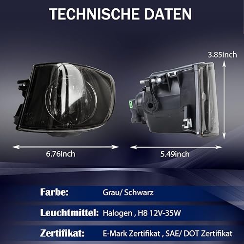 Miniatura 3 de Faros antiniebla para BMW E92 E93 (323i Sedán, 328i 335i 335is Convertible, 328i 328xi 335i 335xi 335is Coupe, 335i xDrive Sedán), todo sin