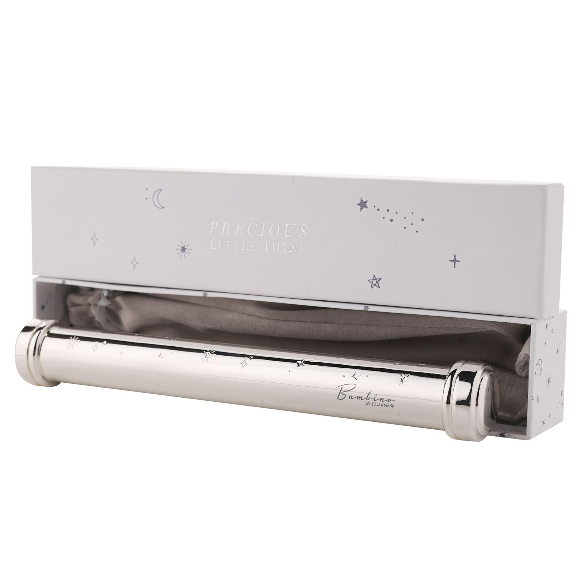 Widdop Bambino Silver Plated Celestial Certificate Holder - Includes Gift Box and Stylish Grey Pouch - Gift For Baby Shower and New Parents - Silver Certficiate Holder Plaque New Baby