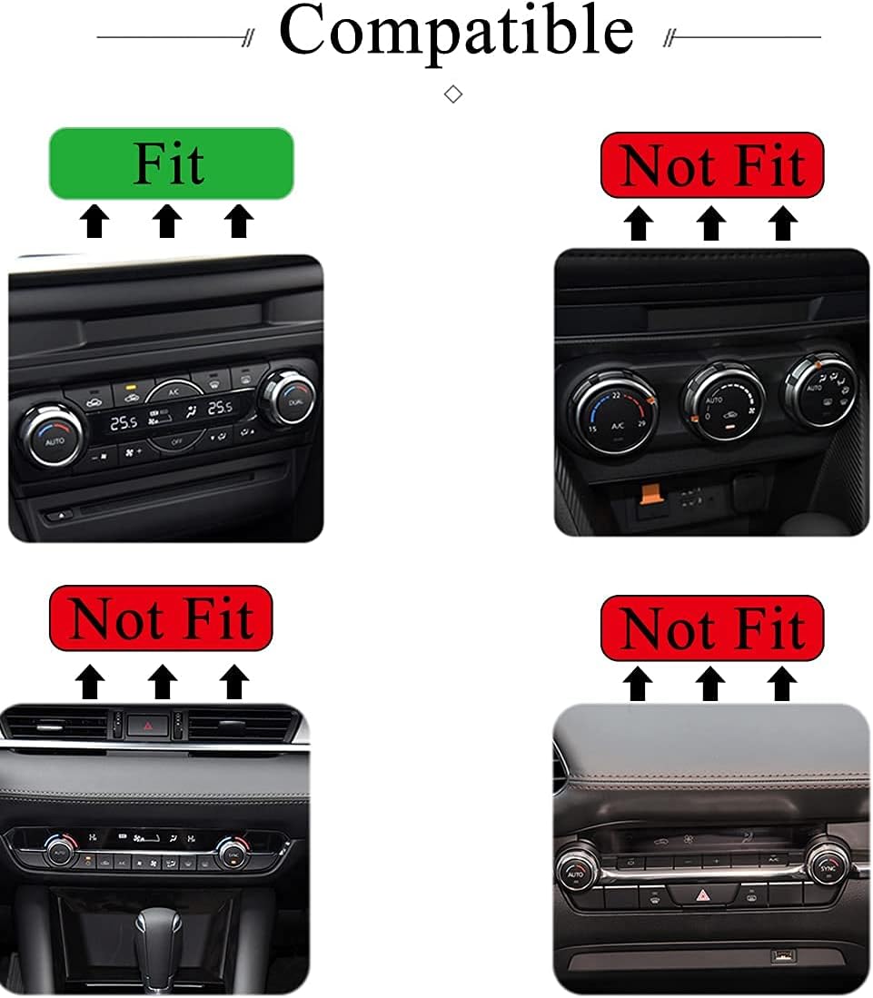 TopDall Climate Control AC Button Bling Crystal Shiny Accessory Interior Cover Compatible for Mazda