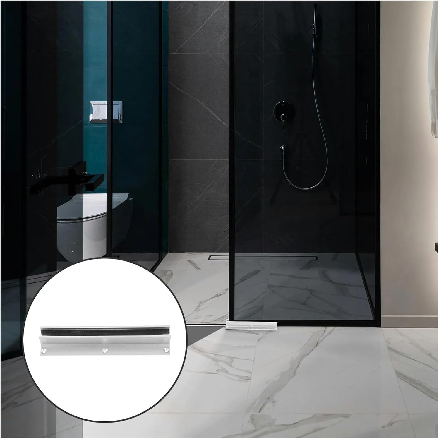 Full Extension Drawer Slides Bottom Mount Shower Door Guide for 8-14mm Glass Sliding Bathroom Track