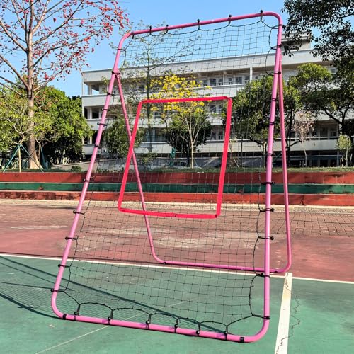image for Olybeaka Adjustable Volleyball Rebounder Net 7x4 ft with PU Volleyball
