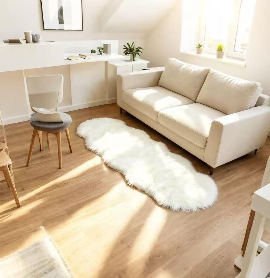 Tapete corredor de felpa blanca 2x6 ft, lavable a máquina miniatura 6