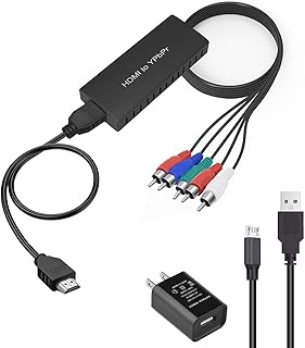HDMI to Component Converter Adapter, HDMI to YPbPr Converter Compatible DVD, VCD, PS3/PS4, Xbox, Wii to New HD TV/Monitor/Projecto(HDMI to Component Converter)