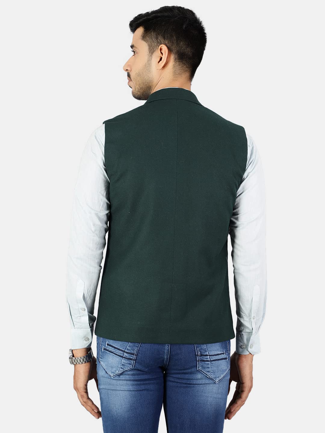 Wintage Men's Tweed Wool Green Modi Nehru Jacket 46/2Xl