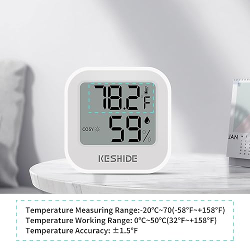 Miniatura 3 de Termómetro higrómetro digital para temperatura ambiente, medidor de humedad, termómetro interior, calibración de precisión, sensor de temperatura