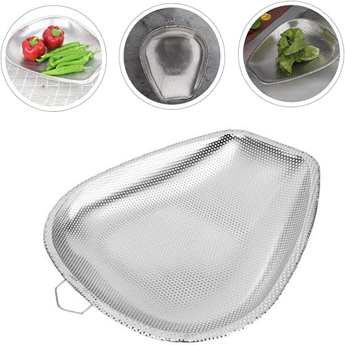 Miniatura 9 de Alipis Shau Kei 36 - Colador de pasta de acero inoxidable, cesta de lavandería de metal, colador plegable de acero inoxidable, colador de acero