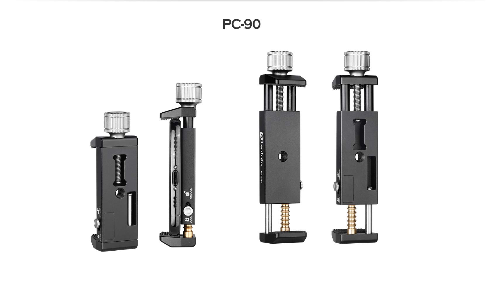 LEOFOTO Statyw MC-30 Kit (PC-90II, MBH-19, MC-30) zacisk, głowica kulowa i uchwyt na smartfon