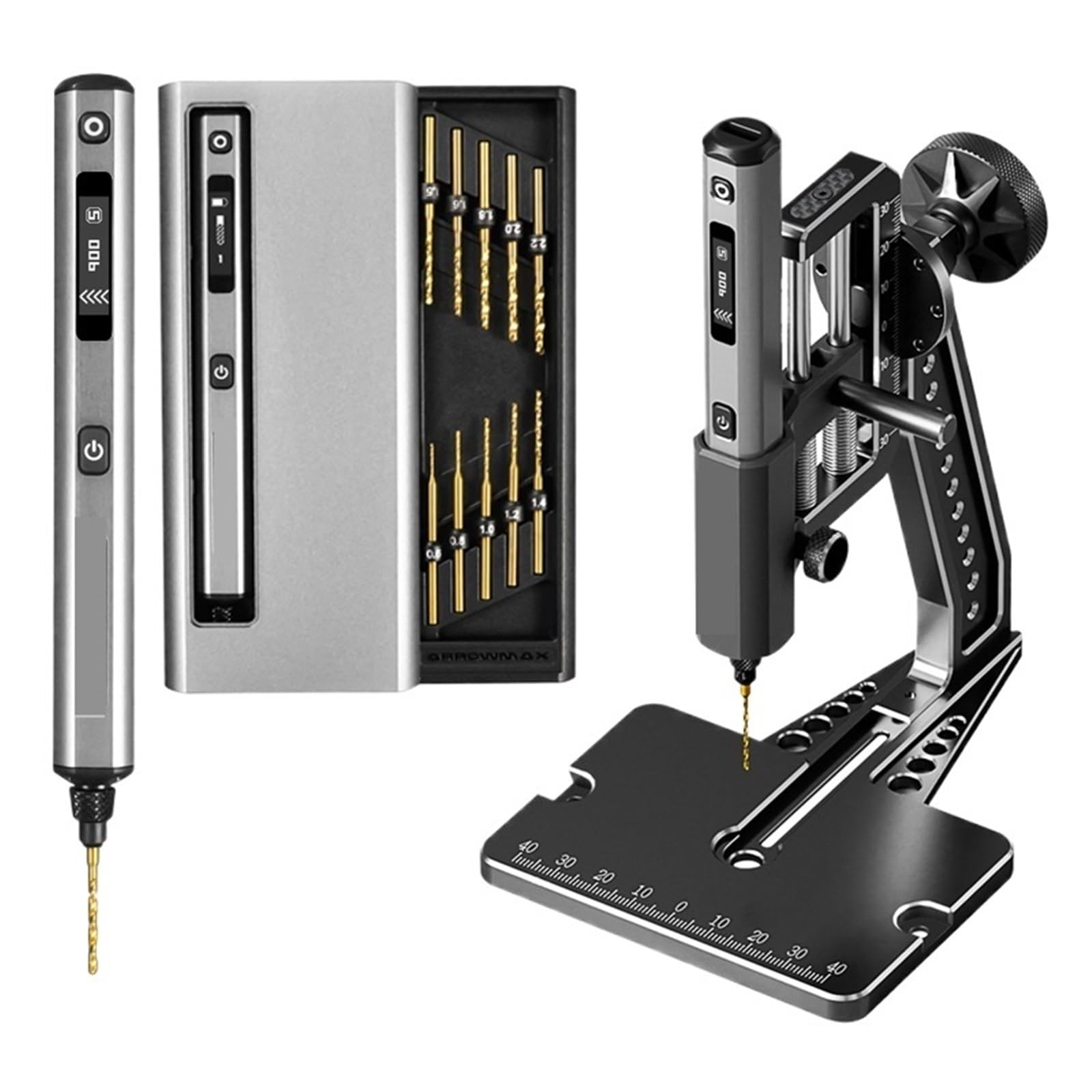 Taladro de banco, minitaladro de columna, Mini taladro eléctrico con prensa de banco, kit de taladro manual inalámbrico for manualidades, madera, plástico, hogar, bricolaje Para bricolaje con joyería