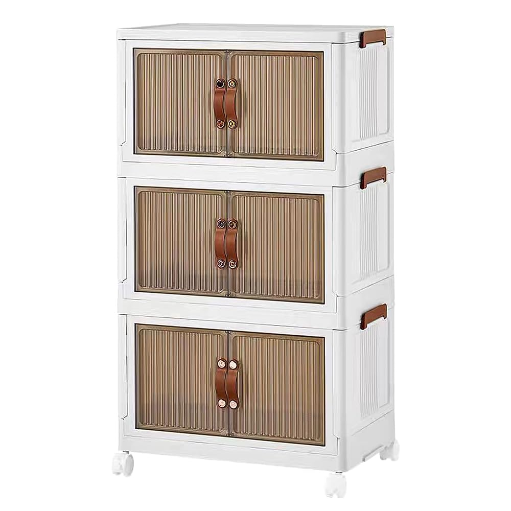 Tour de rangement à Roulettes en Plastique, 6 Grands Tiroirs,Ouverture Facile, Meuble de Rangement, Papeterie, pour Chambre, Salle de Bain, École & Bureau, Sans BPA-60*34*103 cm-blanc