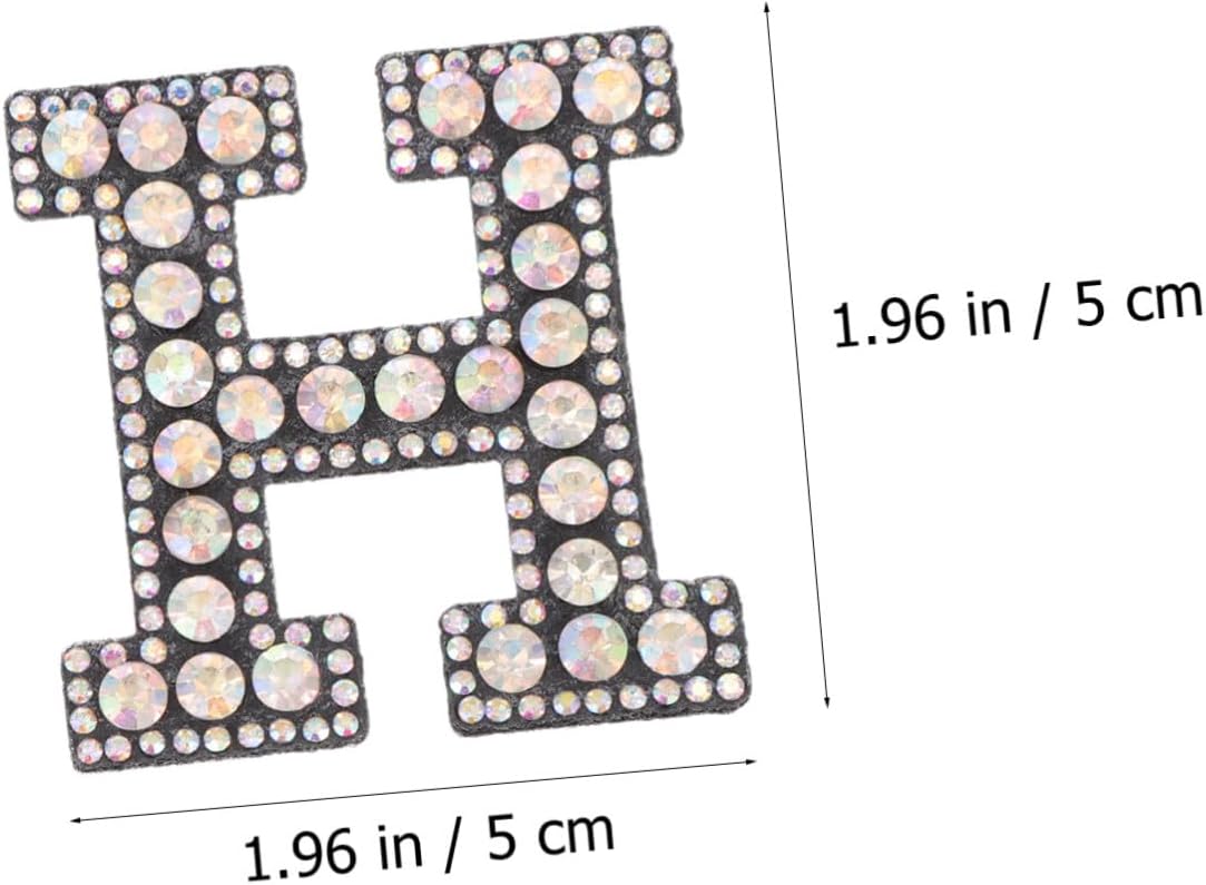 26pcs Rhinestone Alphabet Patches Sewing Clothing Applique Decorative Letters Set for DIY T-Shirts Jackets Bags Repair Embellishment Craft