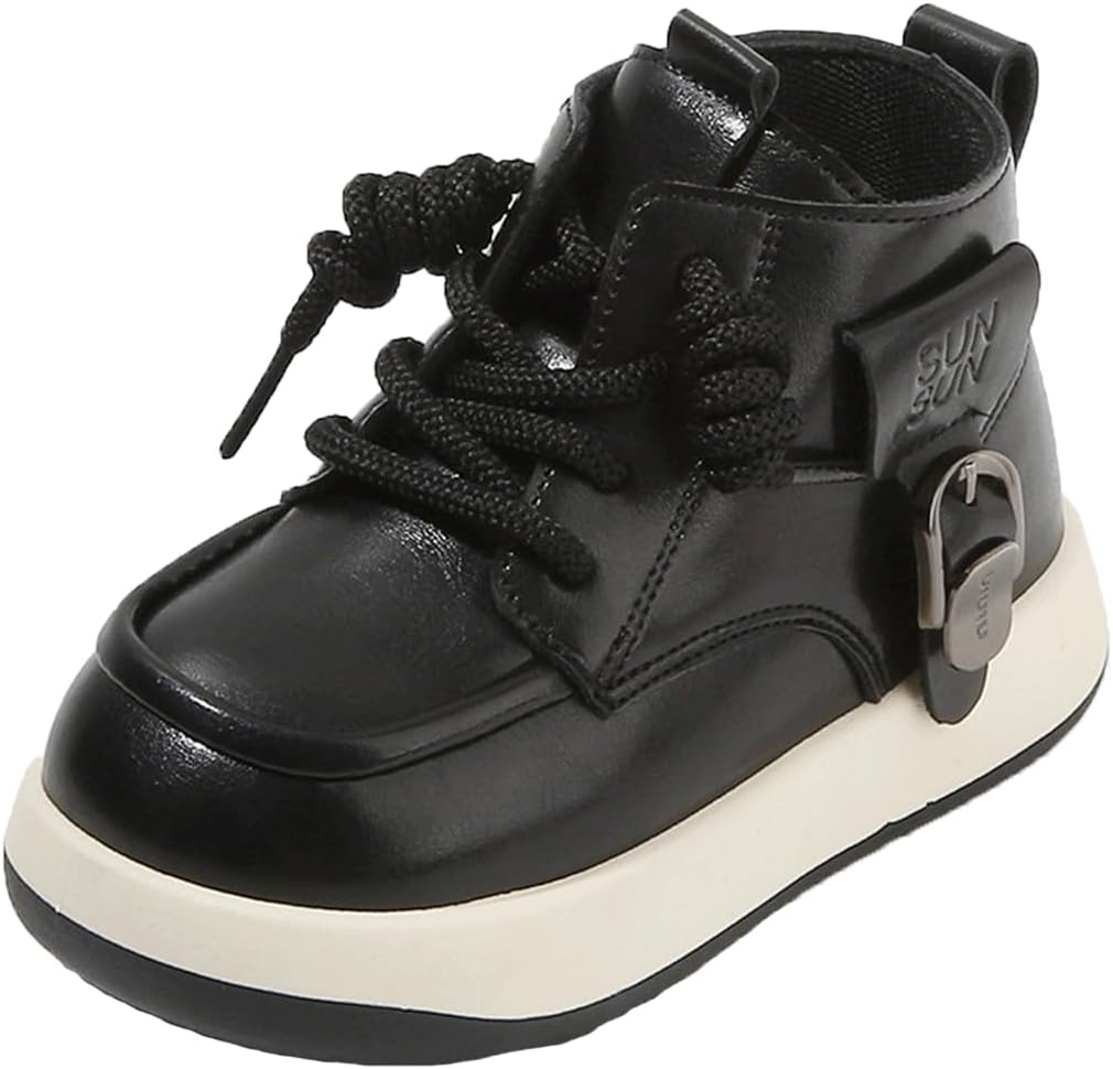 EGMPDA Toddler Boys Girls Sneakers Walking Leather Casual Lightweight Kids Shoes Non-Slip Comfortable Running Athletic Sneakers for Toddler/Little/Big Kid