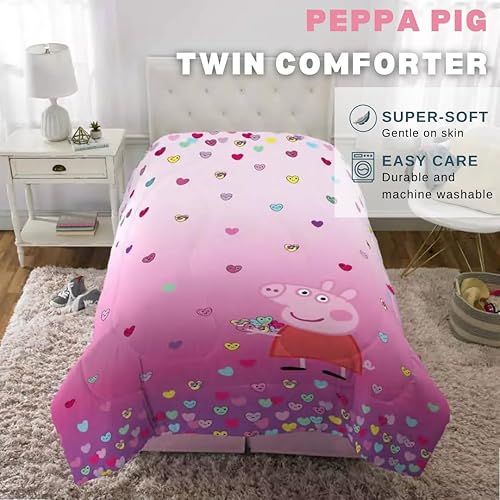 Miniatura 3 de Peppa Pig - Ropa de cama para niños, edredón reversible de microfibra súper suave, individual, (producto oficial) por Franco