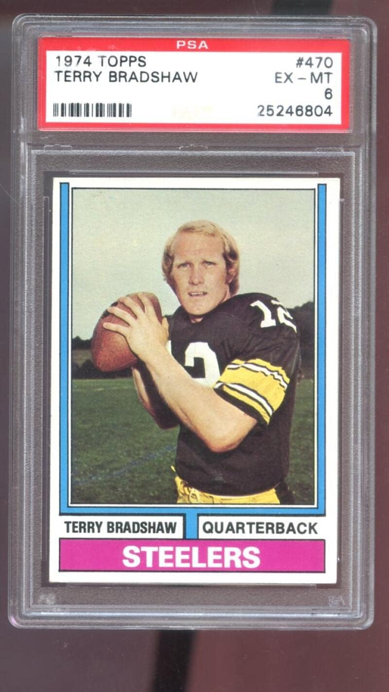 1974 Topps #470 Terry Bradshaw PSA 6 Graded Football Card Pittsburgh Steelers