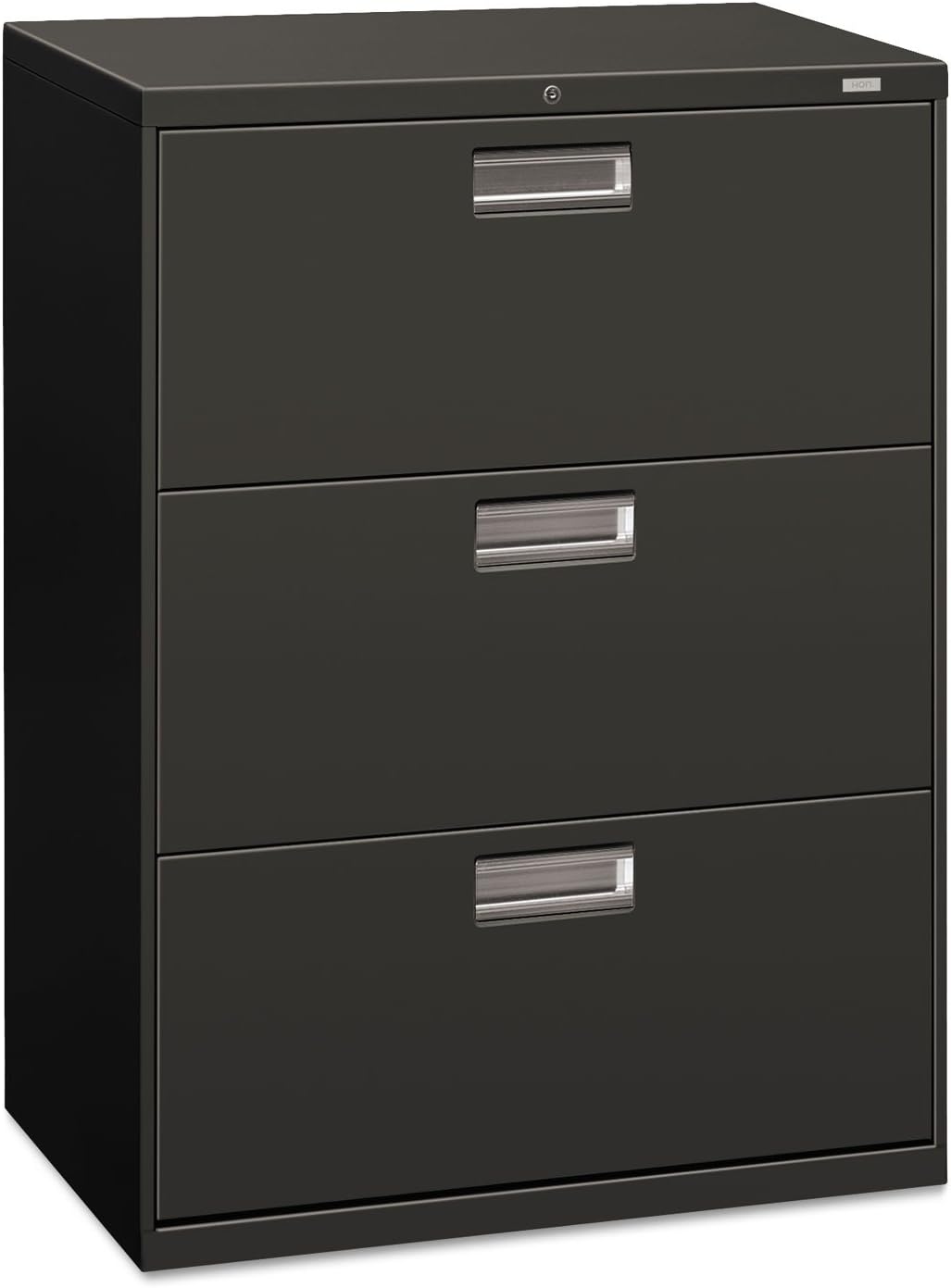 HON 673LS 600 Series Three-Drawer Lateral File, 30w x 19-1/4d, Charcoal