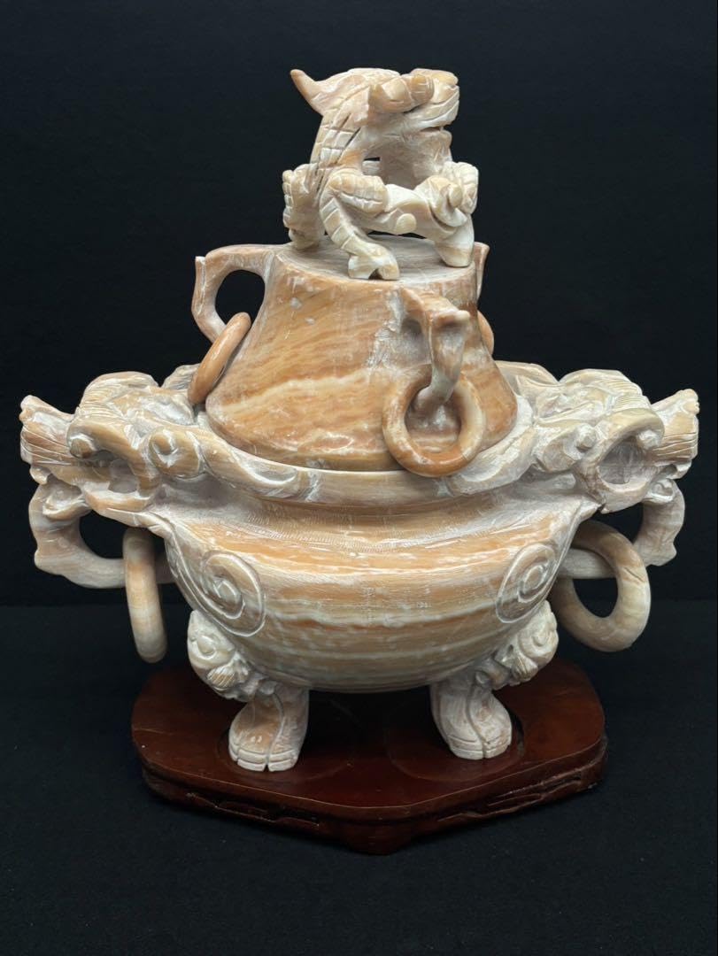 龍の香炉/3脚　陶器 未使用品三つ脚香炉 陶器製 三脚 三足 龍 香炉 茶道具 香立 線香立