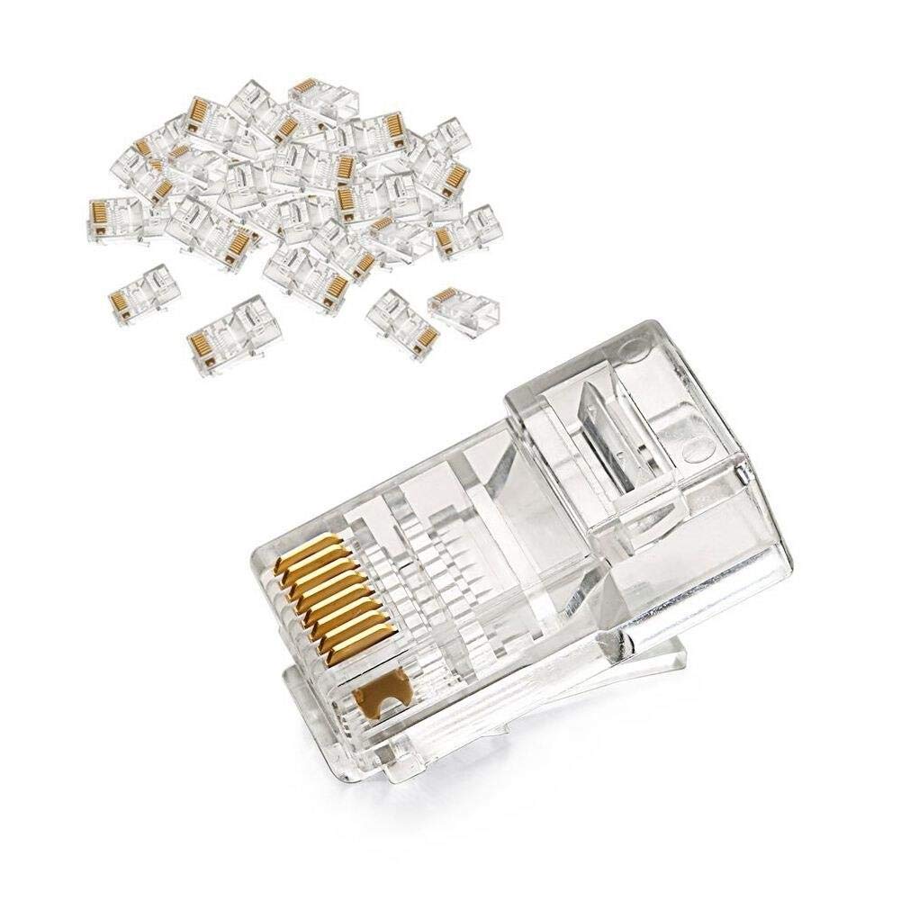 Alfais 4220 100 Adet RJ45 Jack Cat5 İnternet Kablo Kablosu Ucu Konnektör Connector