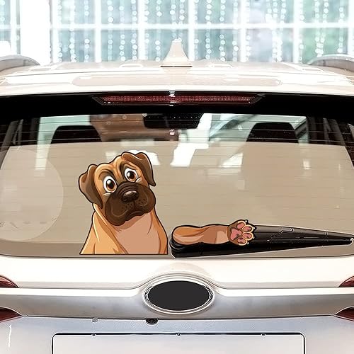 Miniatura 62 de Chihuahua - Calcomanía para limpiaparabrisas trasero, lavable, extraíble, de PVC, divertida cola de cachorro, calcomanía decorativa