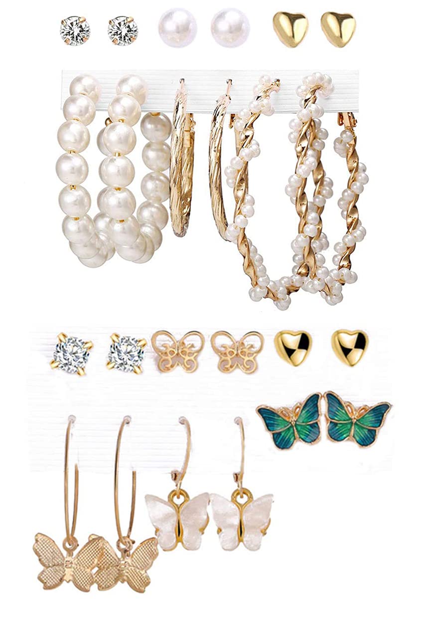 YouBella Fashion Jewellery Gold Plated Ear rings Combo of Earrings for Girls and Women (Style 2) (B0B5515Y27) Amazon Price History, Amazon Price Tracker