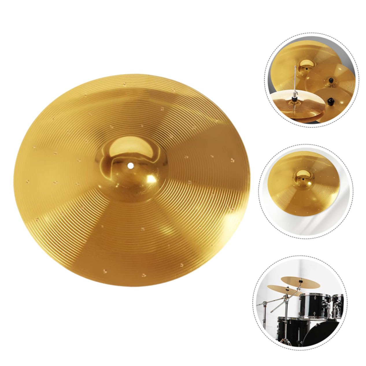 Generic 2piezas Platillo De Tambor De Metal Jazz Accesorios De Batería Prácticos y Ligeros Platillo Crash Para Principiantes y Músicos Diseño Seguro y Portátil