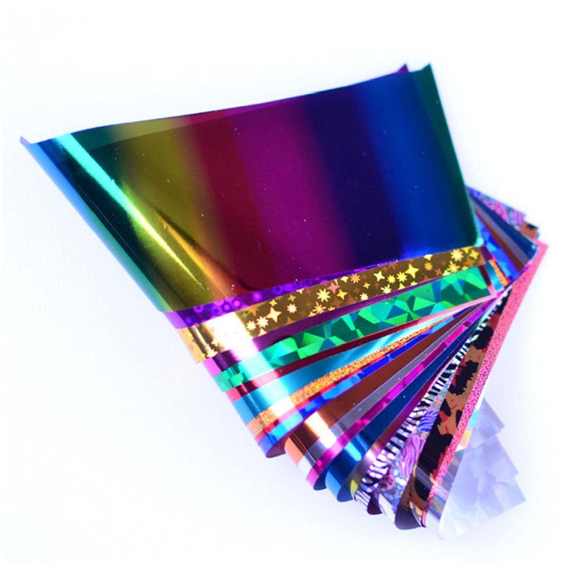 24pcs Charm Foils for Nail Holographic Transfer Foil Wraps Sticker Decals Starry Paper Manicure Decor Set Nail Art Tips