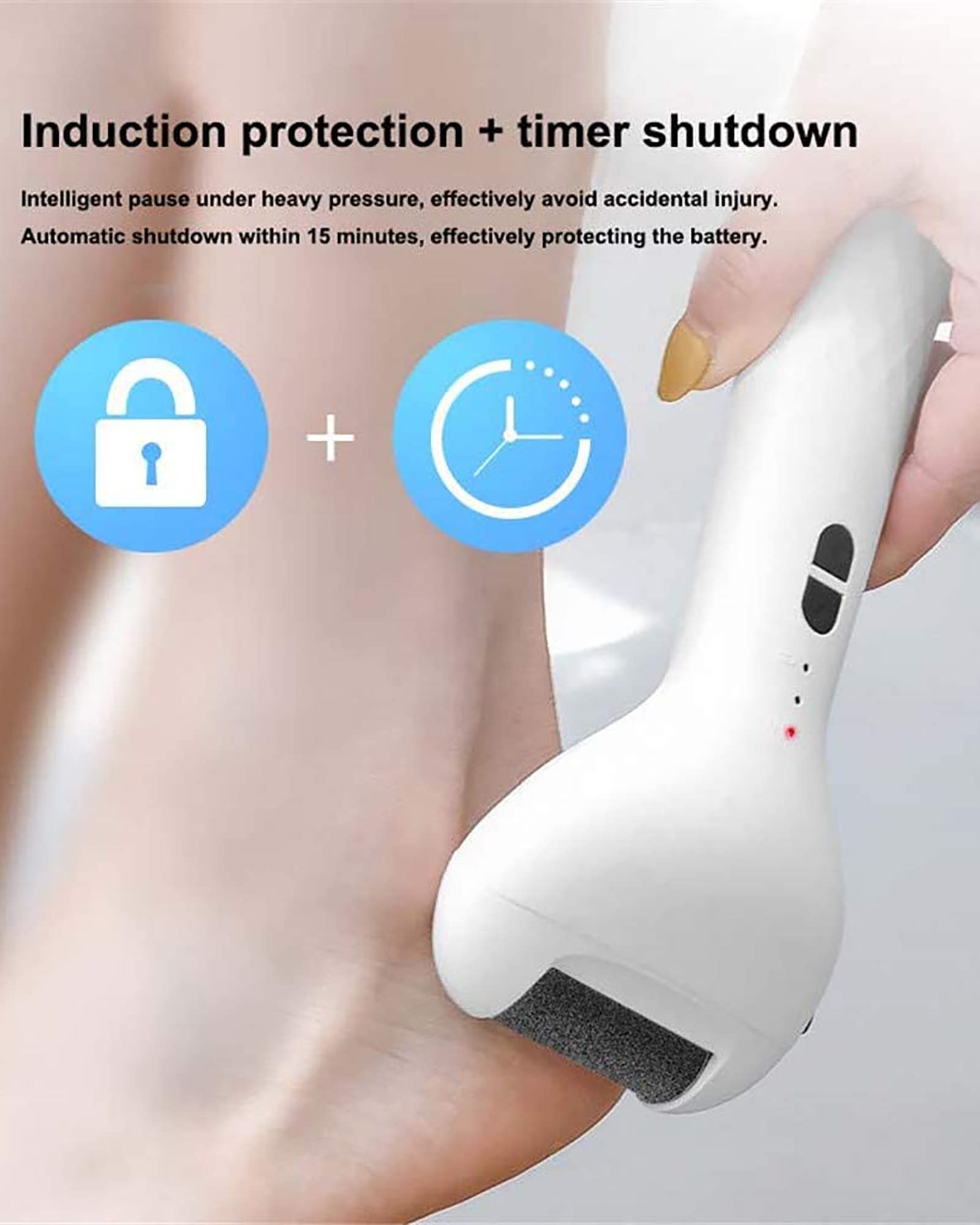 Éliminateur de callosités électriques Multifonctions Limes à Pieds Rechargeables Outils de pédicure pour Soins des Pieds Professionnels avec 3 Rouleaux et 2 Vitesses