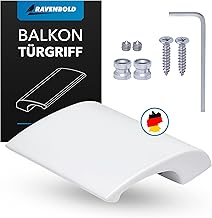 RAVENBOLD Balkontürgriff für Außen - Extrem stabiler Terassentür- Ziehgriff - aus Aluminium hergestellter Griff für Balkontür (Weiß)