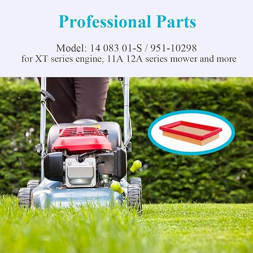 Miniatura 3 de HOODELL Paquete de 2 filtros de aire 951-10298 + prelimpiador para MTD Cub Cadet SC100 951-14632, Kohler 14 083 01-S, 5-58 × 3-12 pulgadas