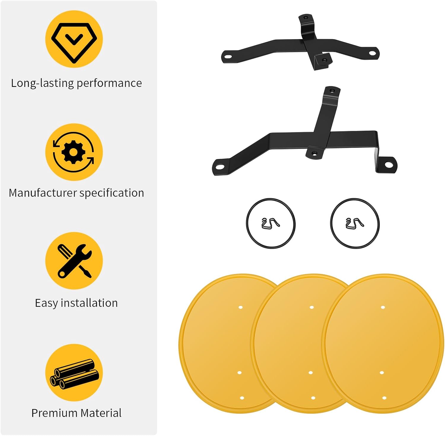M MATI Yellow Number Plate Kit for Honda Z50R 1979-1987 64113-116-690ZC 64111-181-000 64112-181-010